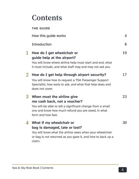 Page 5 of 98: The contents, with page numbers