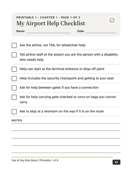Page 82 of 98: Printable: My Airport Help Checklist
